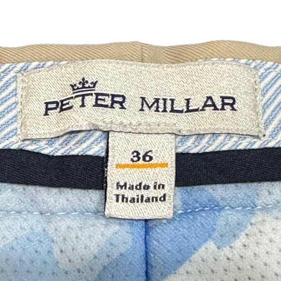 Peter Millar‎ Salem Performance Shorts Khaki Size 36 Golf Stretch Wicking Summer - Picture 5 of 7